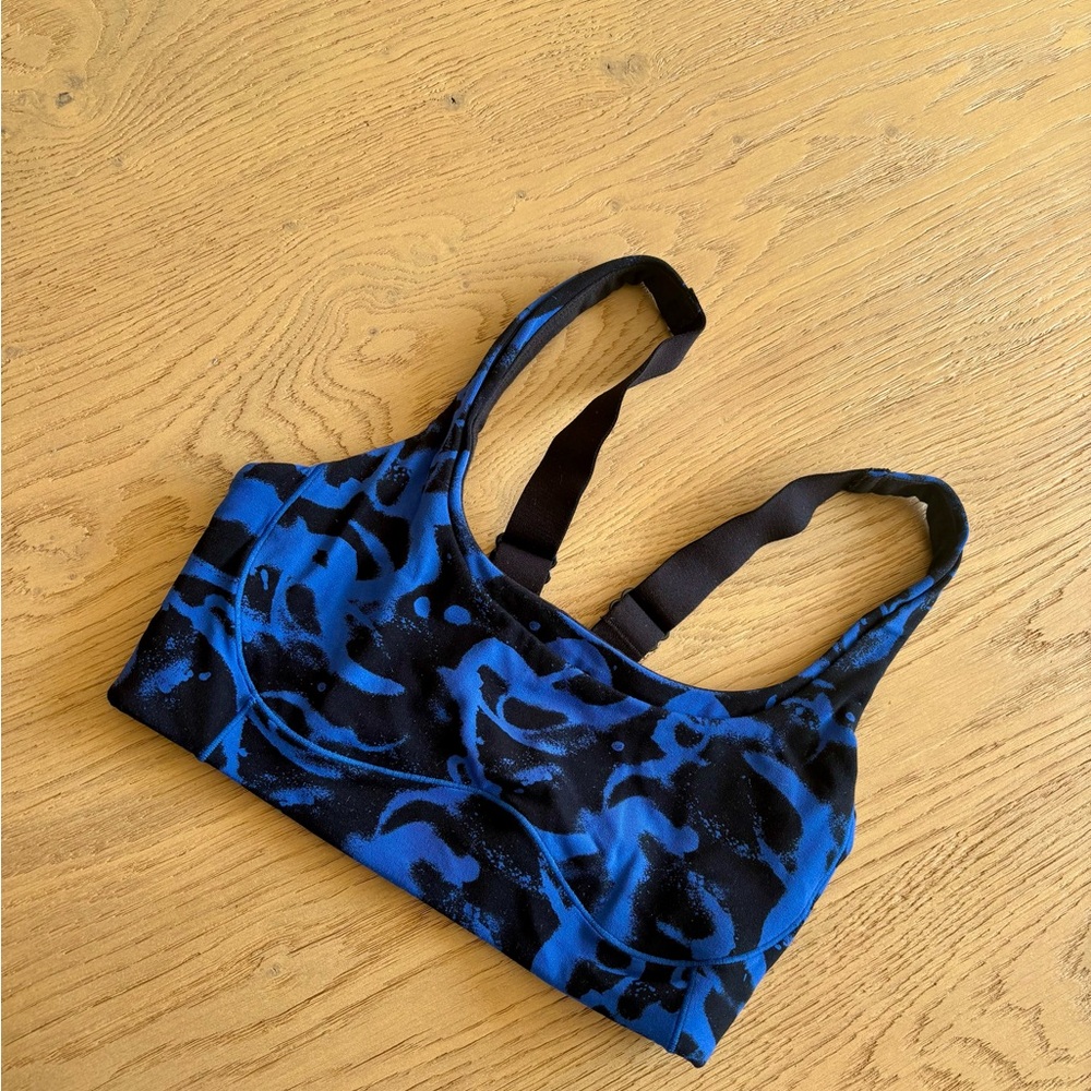 Blue and Black Sports Bra